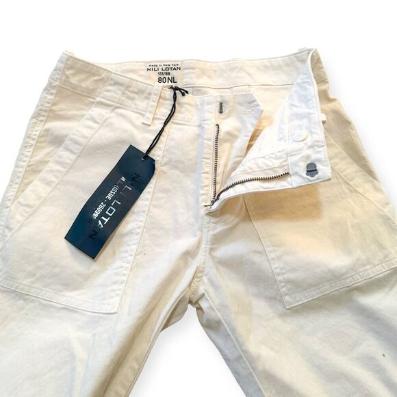 Nili Lotan Cropped Military Pants, Eggshell, Size 0, Ankle Zip, NWT - Picture 9 of 16